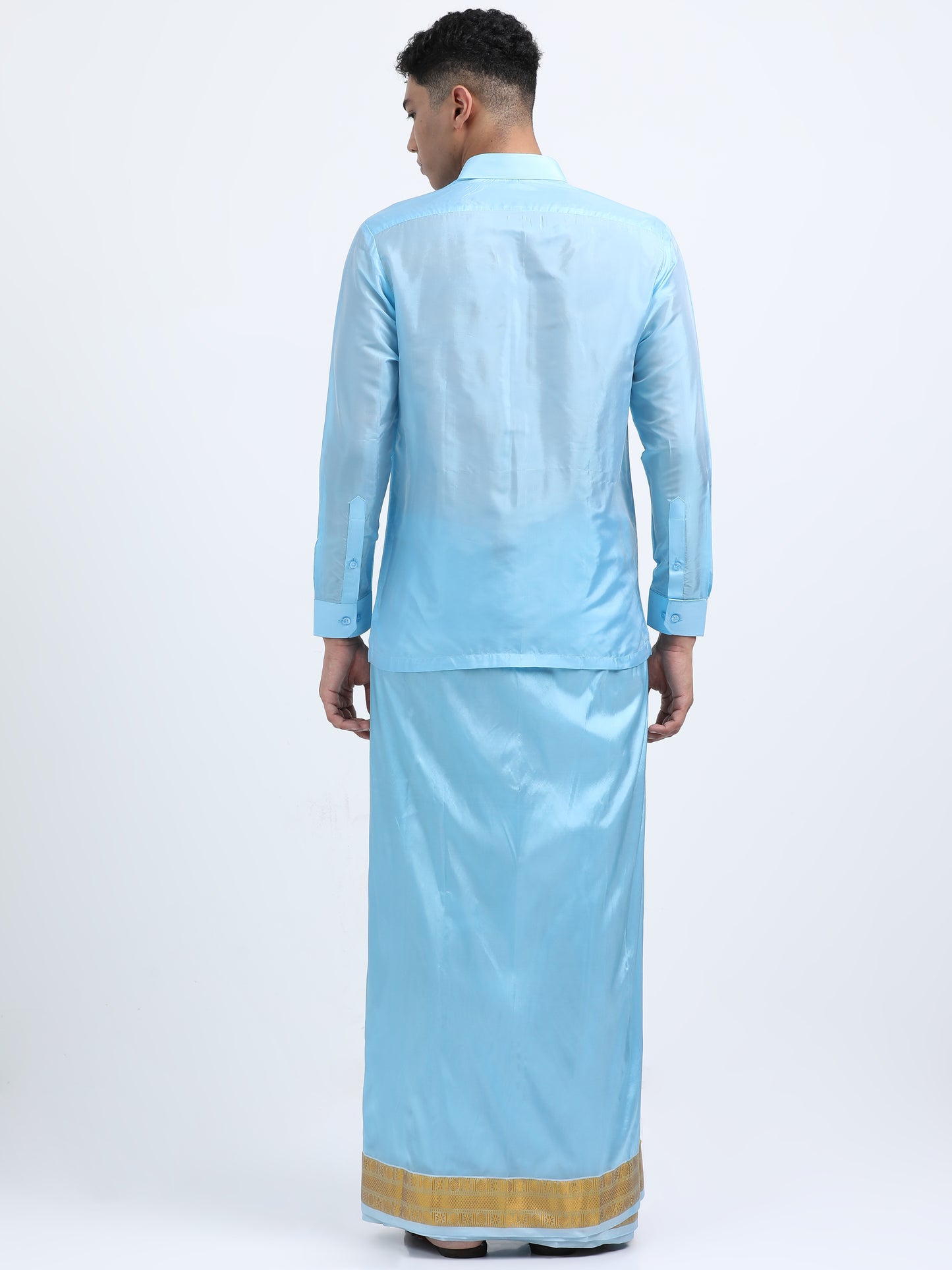 Blue Men Dhoti Set