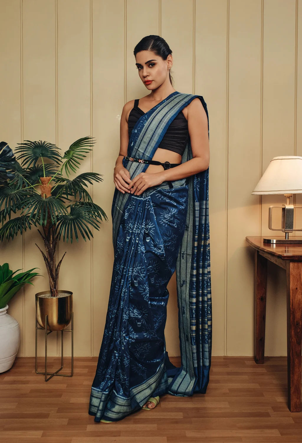 Innovative Indigo Silk Saree